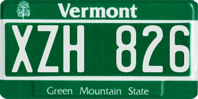 VT license plate XZH826