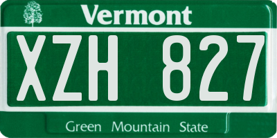 VT license plate XZH827