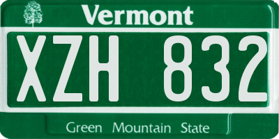 VT license plate XZH832