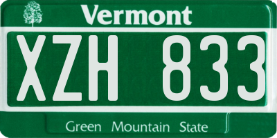 VT license plate XZH833