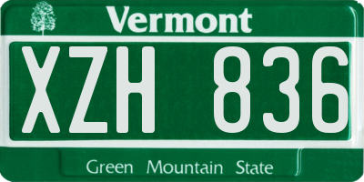 VT license plate XZH836