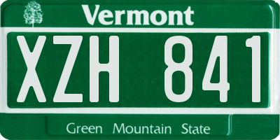 VT license plate XZH841