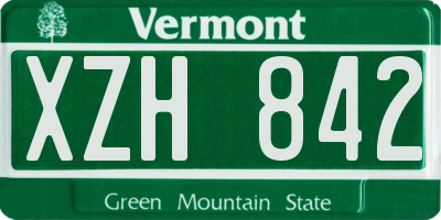 VT license plate XZH842