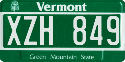 VT license plate XZH849