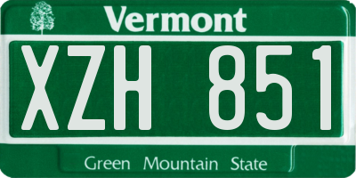 VT license plate XZH851