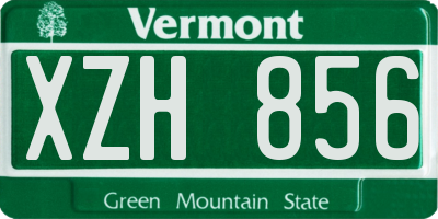 VT license plate XZH856