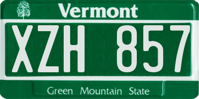 VT license plate XZH857