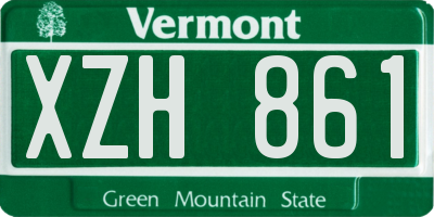 VT license plate XZH861