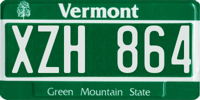 VT license plate XZH864