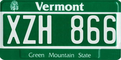 VT license plate XZH866
