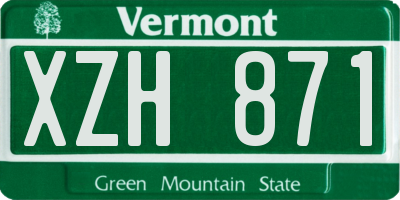 VT license plate XZH871