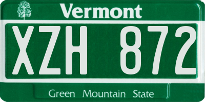 VT license plate XZH872