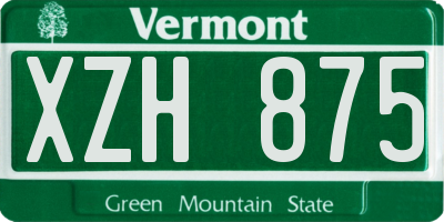 VT license plate XZH875