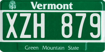 VT license plate XZH879