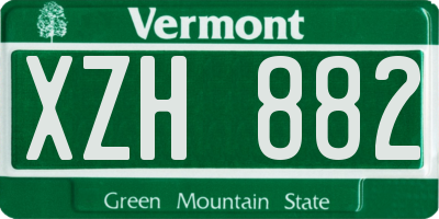 VT license plate XZH882