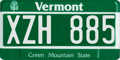 VT license plate XZH885