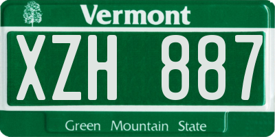 VT license plate XZH887