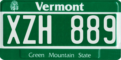 VT license plate XZH889
