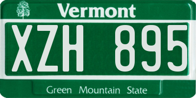 VT license plate XZH895
