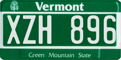 VT license plate XZH896