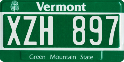 VT license plate XZH897