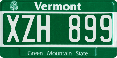 VT license plate XZH899