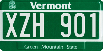 VT license plate XZH901