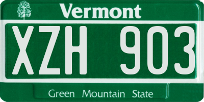 VT license plate XZH903