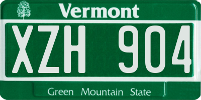 VT license plate XZH904