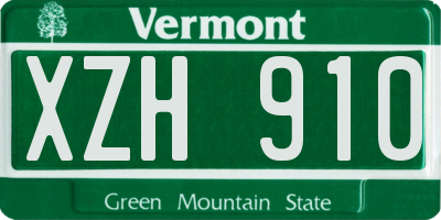 VT license plate XZH910
