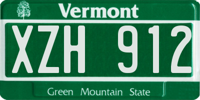 VT license plate XZH912