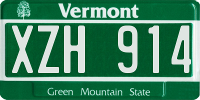 VT license plate XZH914