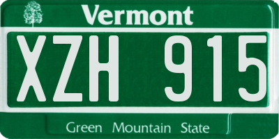 VT license plate XZH915