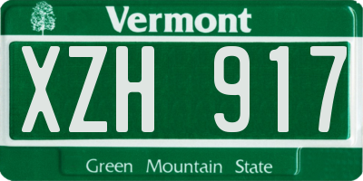 VT license plate XZH917