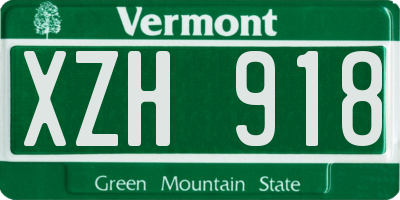 VT license plate XZH918