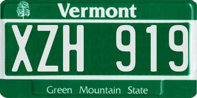 VT license plate XZH919
