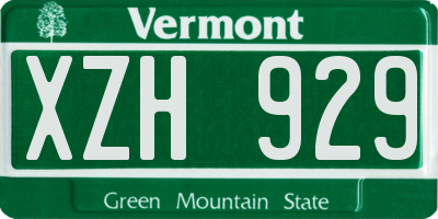 VT license plate XZH929
