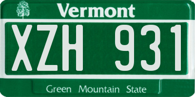 VT license plate XZH931