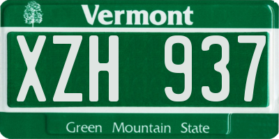 VT license plate XZH937