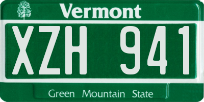 VT license plate XZH941