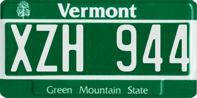 VT license plate XZH944