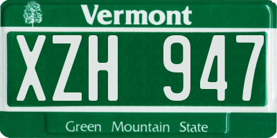 VT license plate XZH947