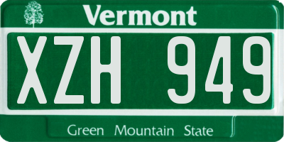 VT license plate XZH949
