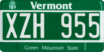 VT license plate XZH955
