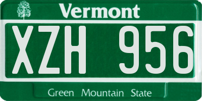 VT license plate XZH956