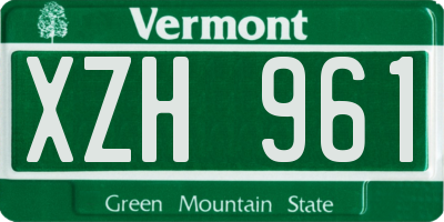 VT license plate XZH961