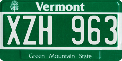 VT license plate XZH963