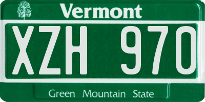 VT license plate XZH970