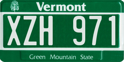 VT license plate XZH971