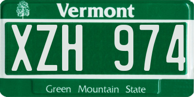 VT license plate XZH974